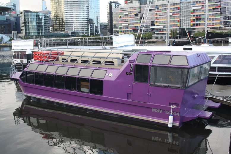Purple party boat Melbourne